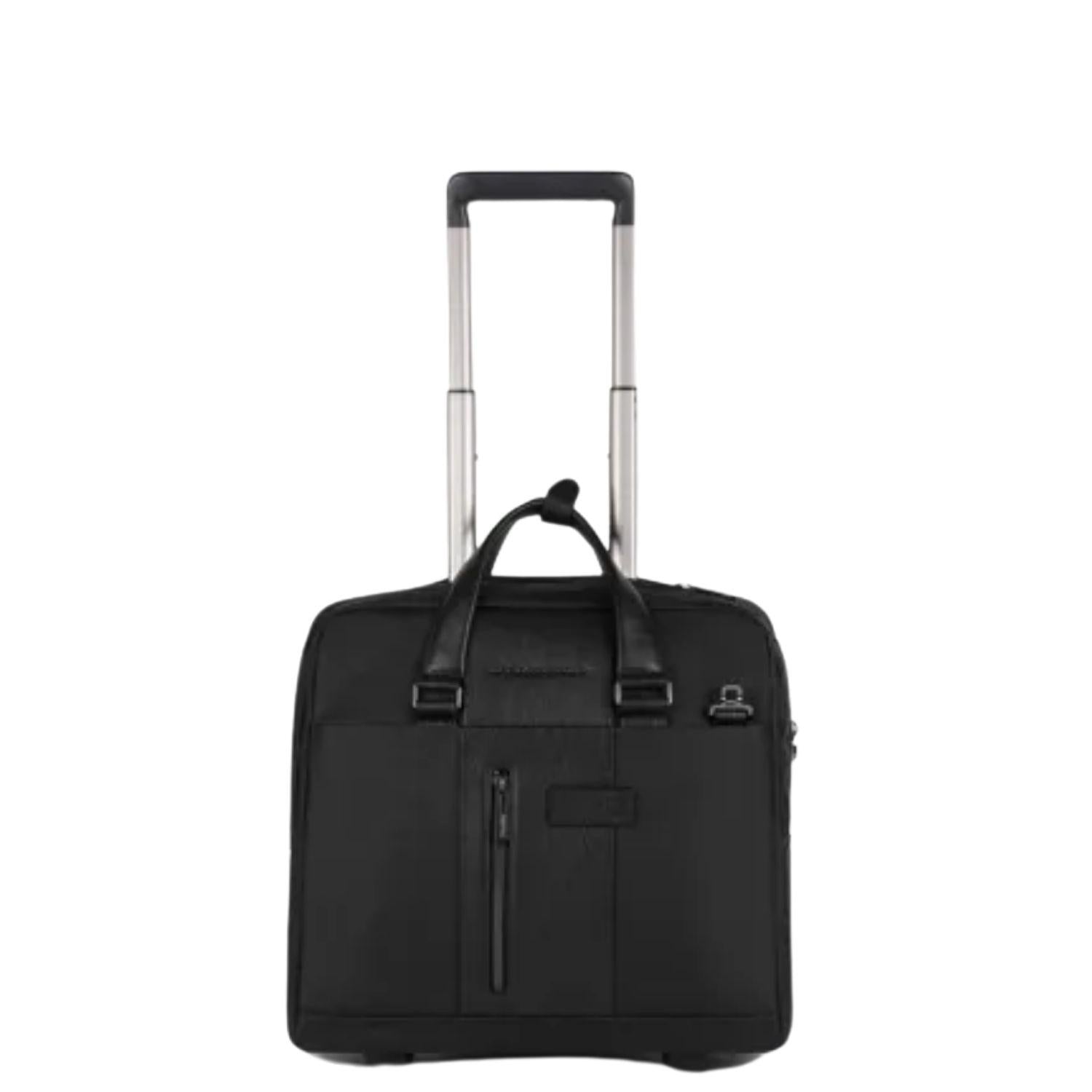Piqaudro - Cartella con ruote porta computer Brief2, Nera