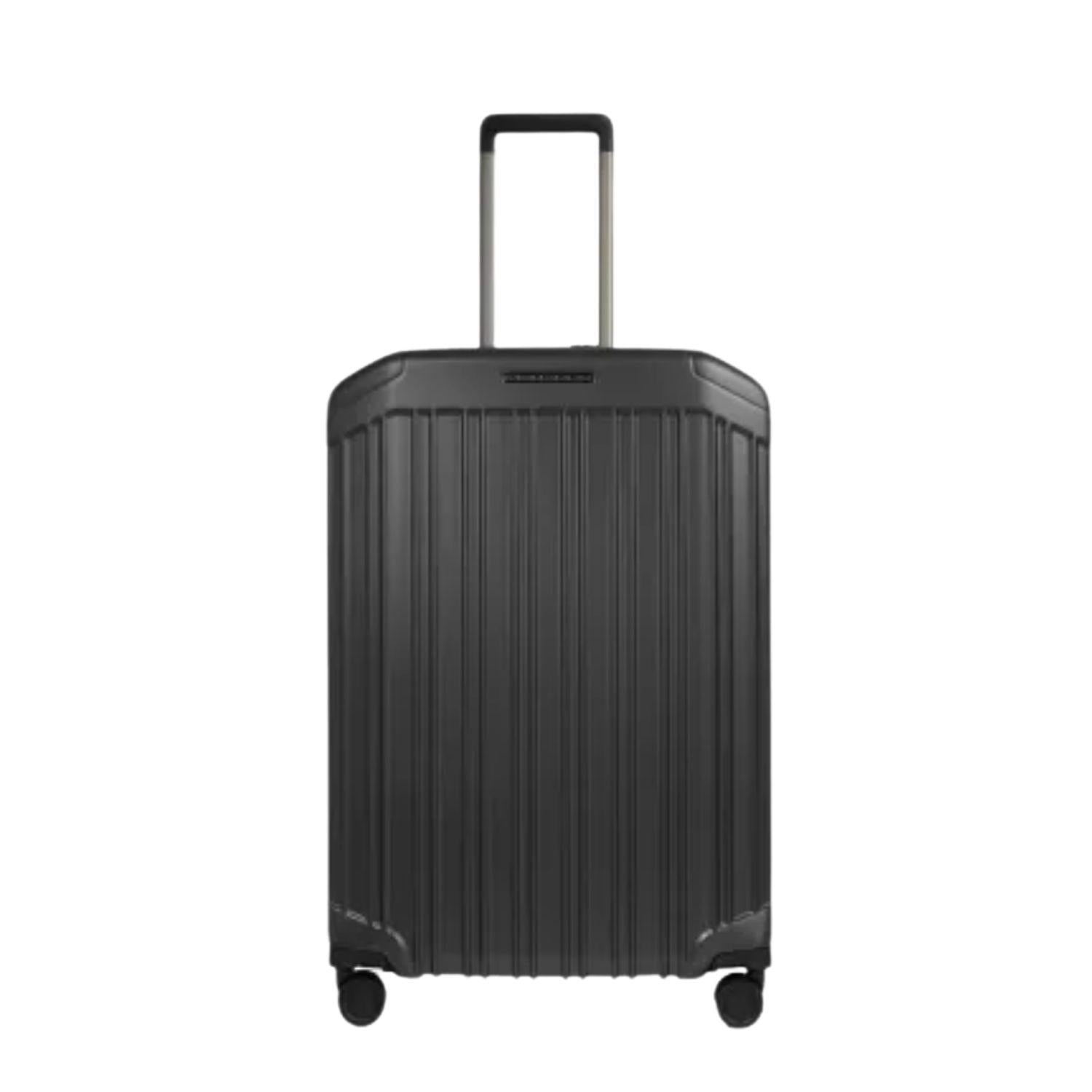 Piquadro - Trolley medio espandibile in policarbonato, Nero opaco