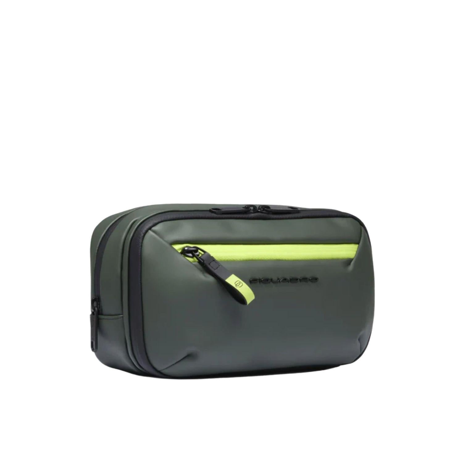 Piquadro - Beauty case in tessuto gommato, Verde