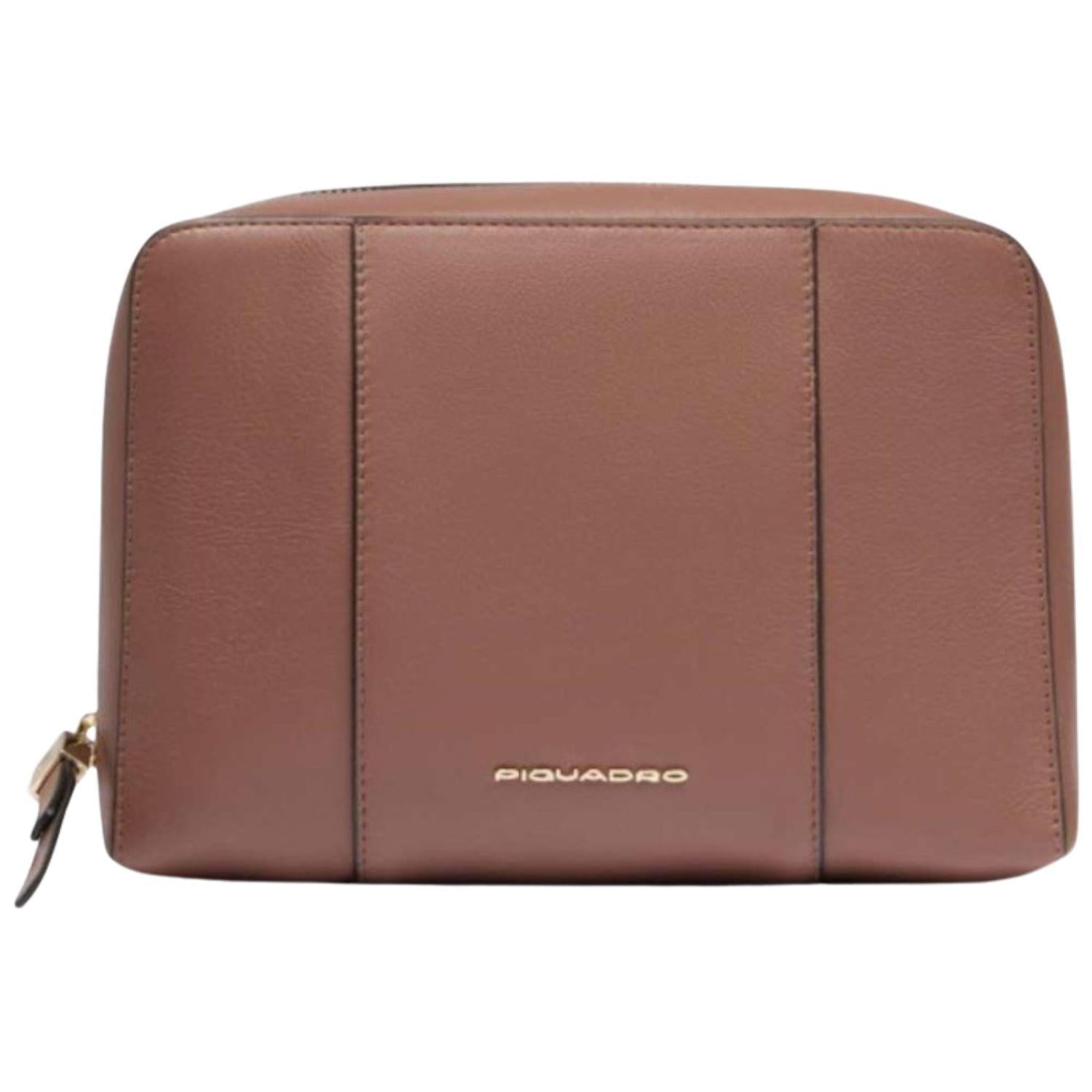 Piquadro - Beauty case donna in pelle, Marrone