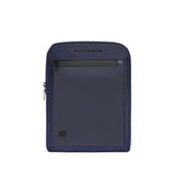 PIQUADRO - Borsello grande in tessuto e pelle , Blu