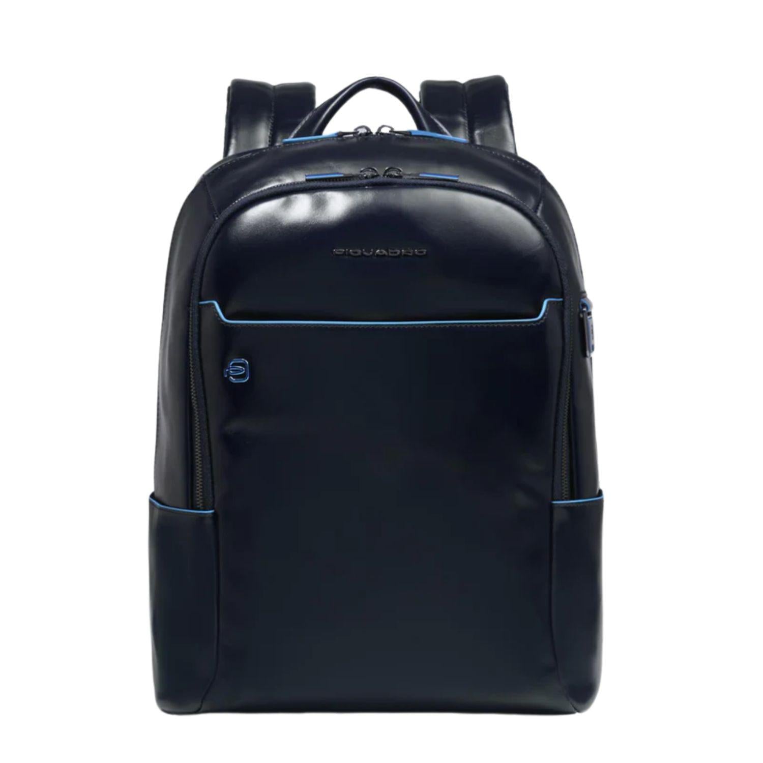 Piquadro - Zaino medio porta computer e porta iPad Blue Square, Blu