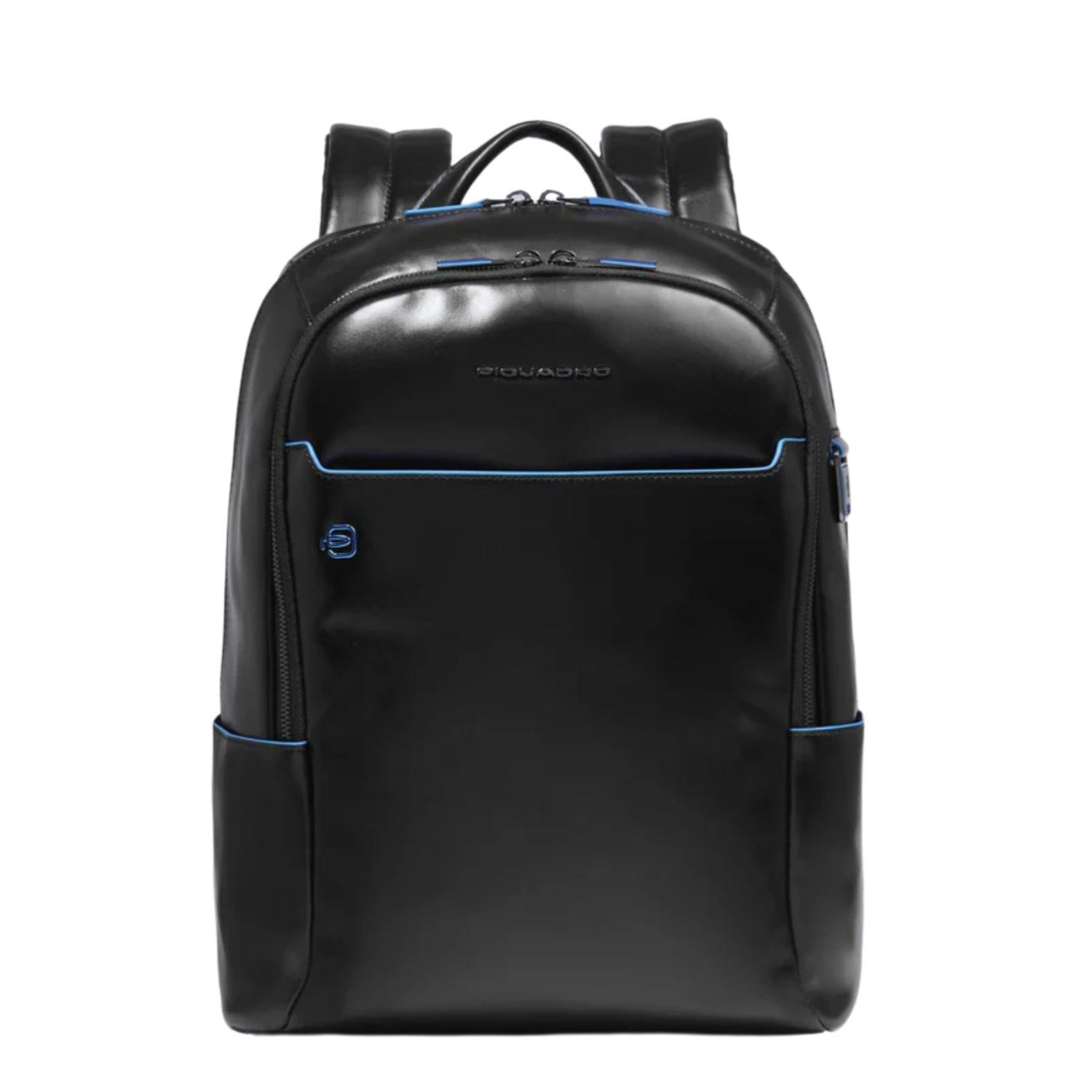 Piquadro - Zaino medio porta computer e porta iPad Blue Square, Nero