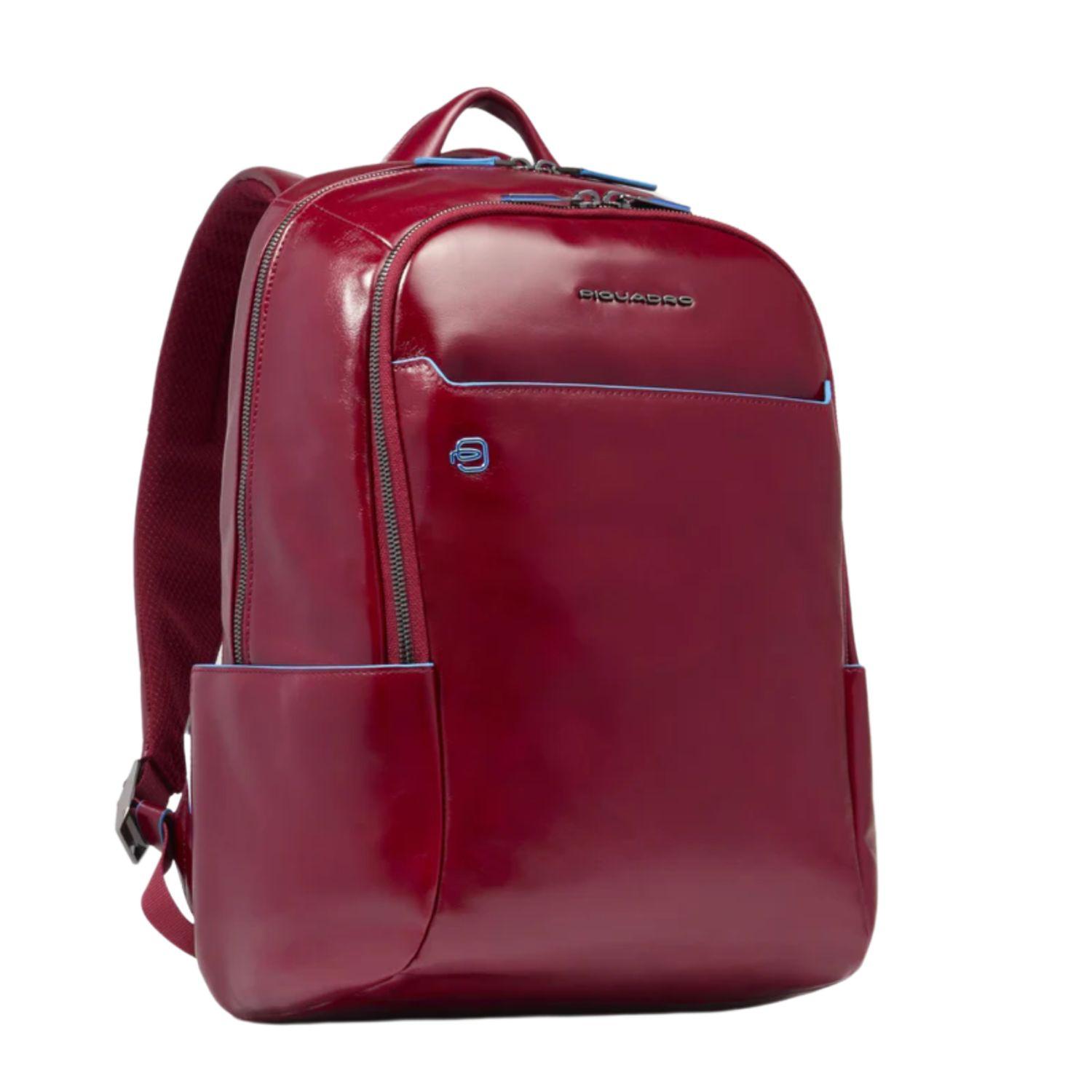 Piquadro - Zaino medio porta computer e porta iPad Blue Square, Rosso