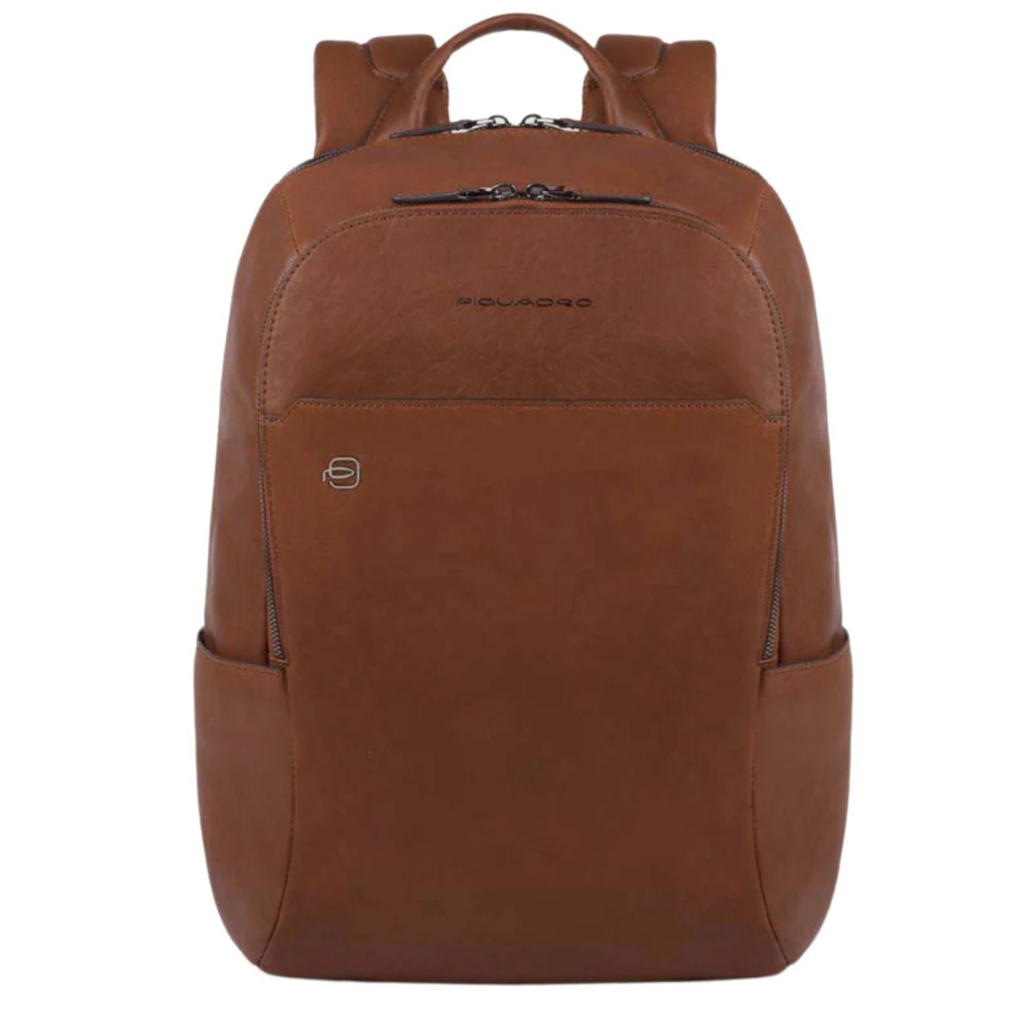 Piquadro - Zaino porta computer e porta iPad Black Square, Cuoio