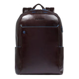 Piquadro - Zaino grande porta pc 15.6 in pelle Blue Square, Mogano
