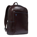 Piquadro - Zaino grande porta pc 15.6 in pelle Blue Square, Mogano
