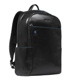 Piquadro - Zaino grande porta pc 15.6 in pelle Blue Square, Nero
