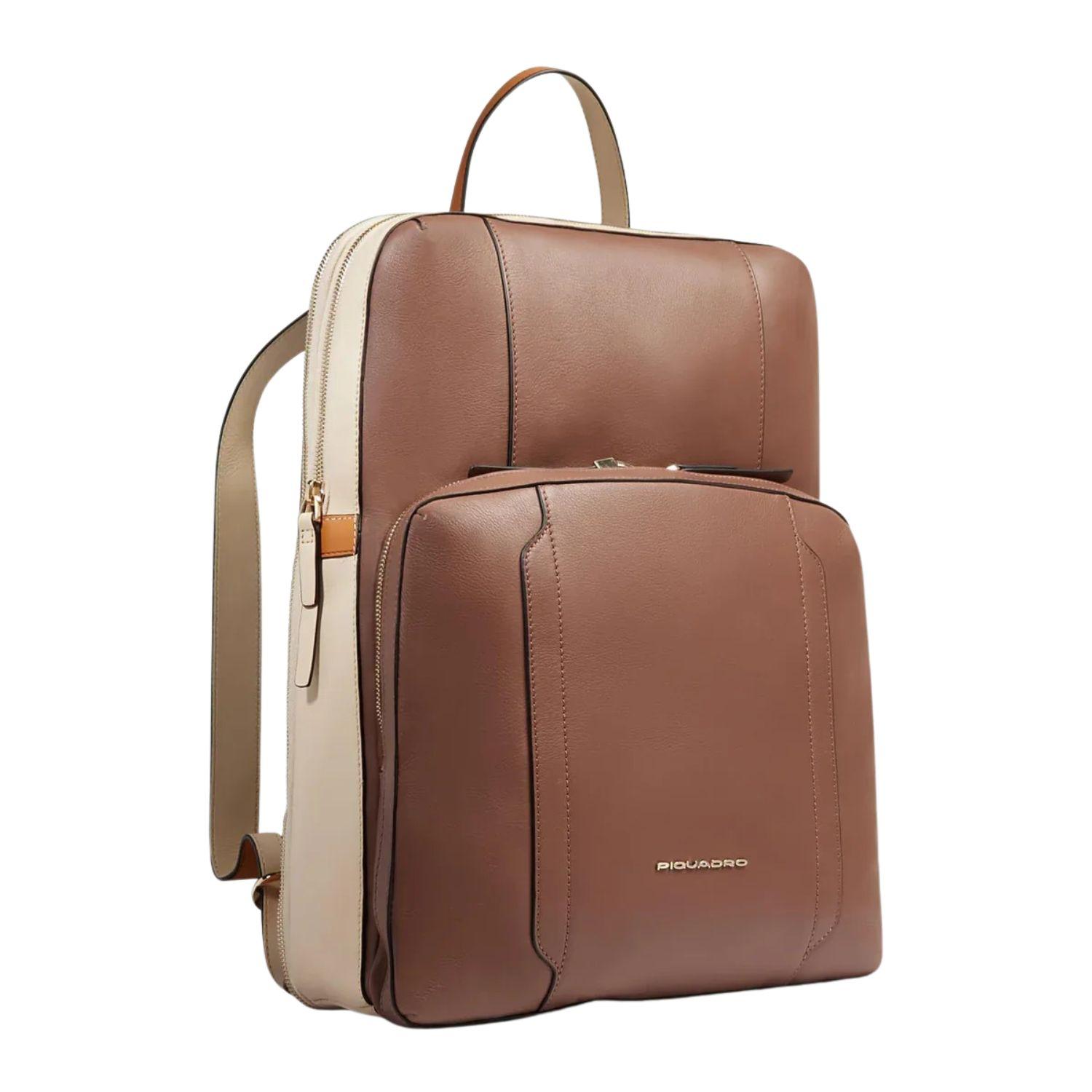 Piquadro - Zaino donna porta pc 15.6" espandibile, Marrone