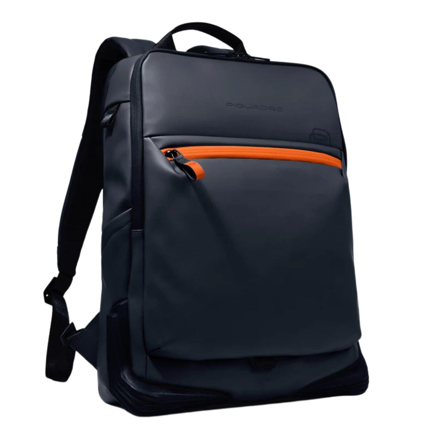 Piquadro - Zaino grande porta pc 15'' in tessuto gommato, Blu