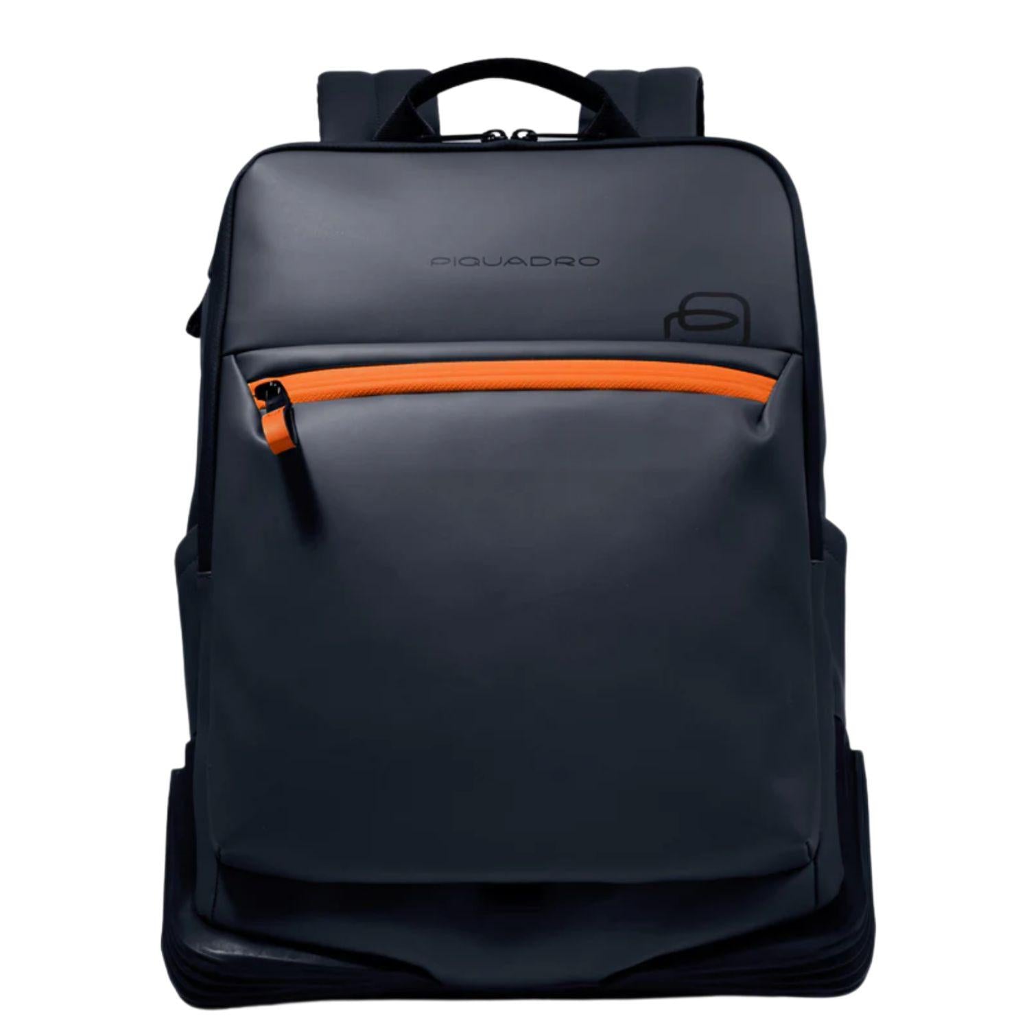 Piquadro - Zaino grande porta pc 15'' in tessuto gommato, Blu