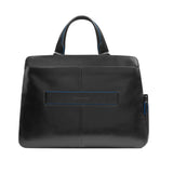 PIQUADRO - Cartella da lavoro in pelle porta pc 15,6", Nero