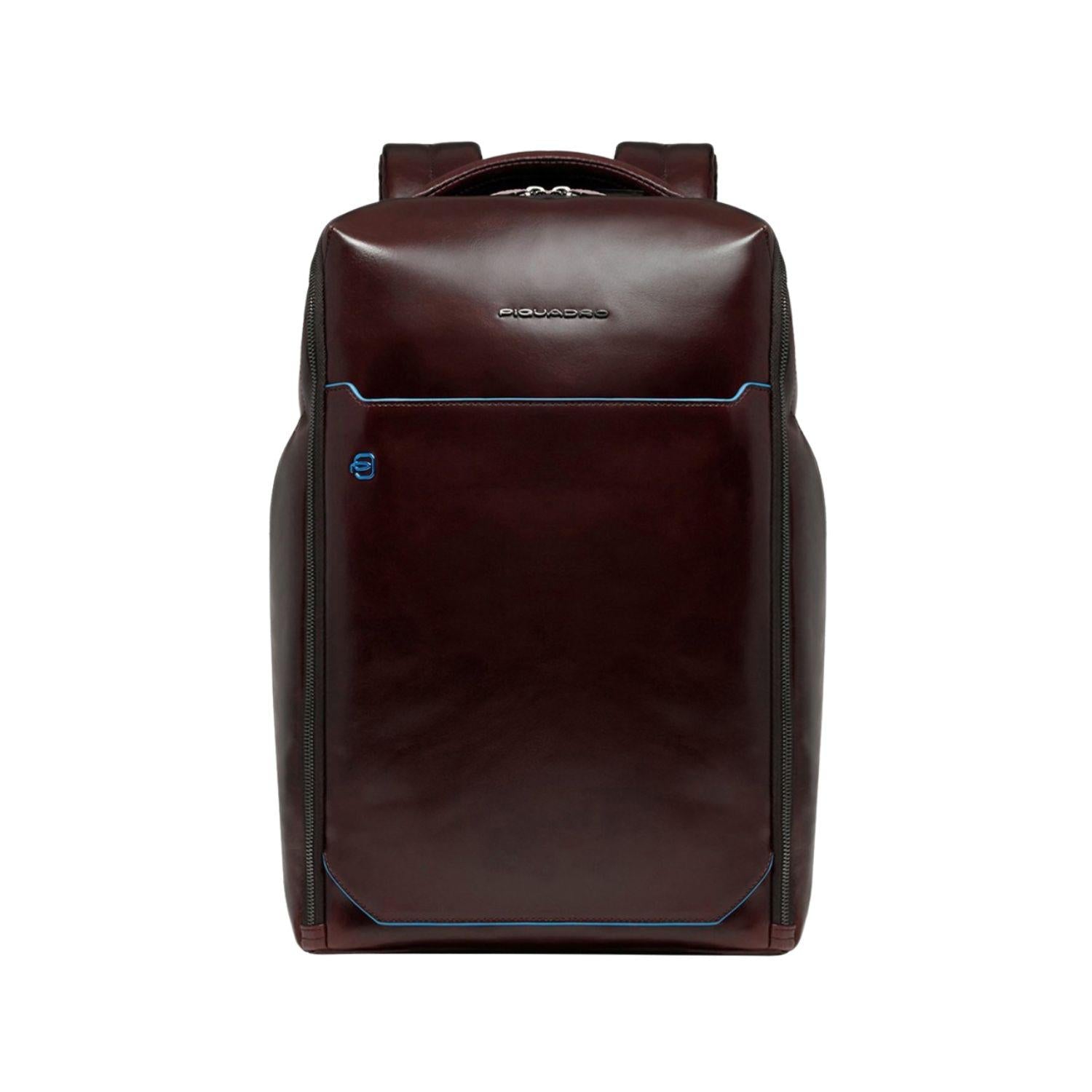 Piquadro - Zaino in pelle porta PC 15.6' Blue Square, Mogano