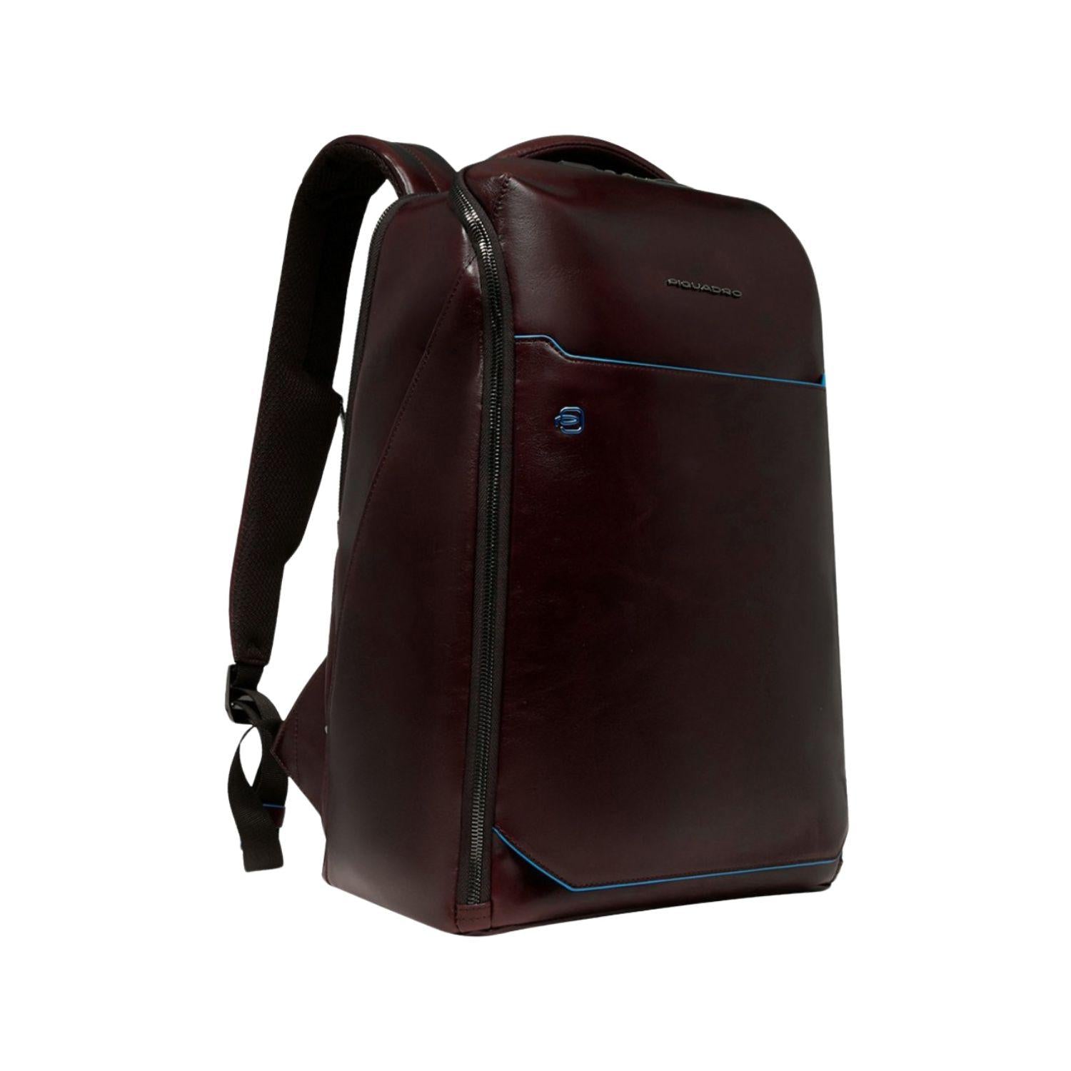 Piquadro - Zaino in pelle porta PC 15.6' Blue Square, Mogano