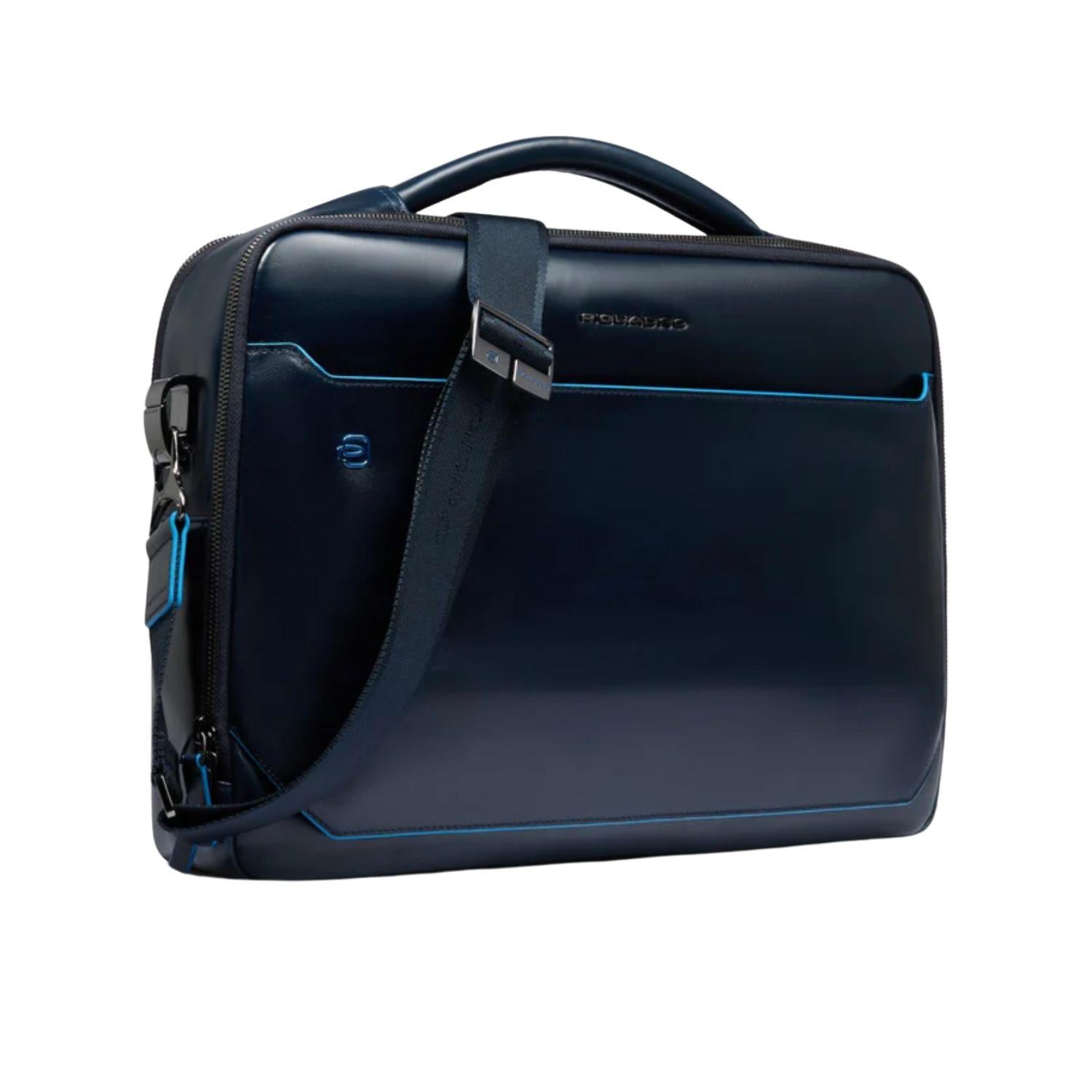 Piquadro - Borsa porta pc 15.6 in pelle, Blu