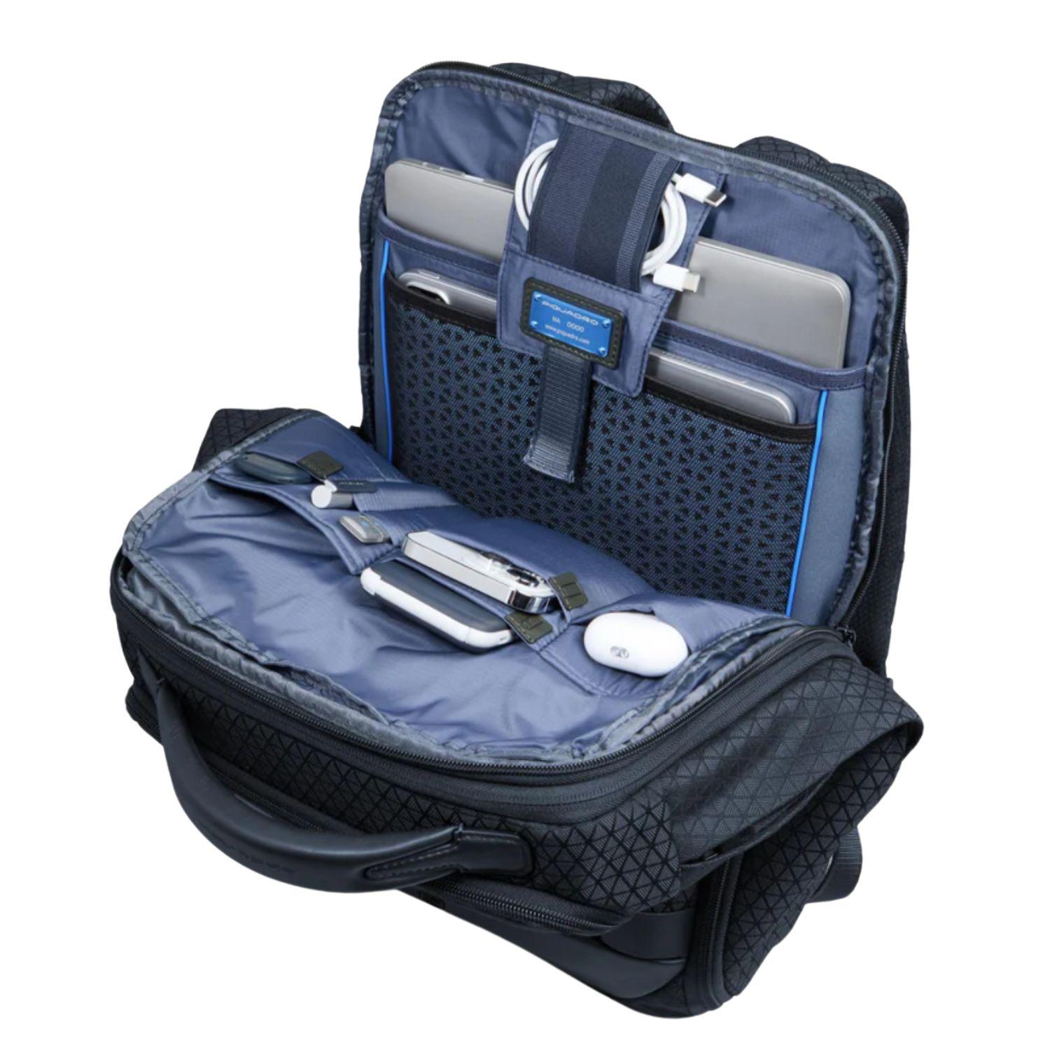 Piquadro - Zaino da viaggio modulare porta pc 15,6", Blu