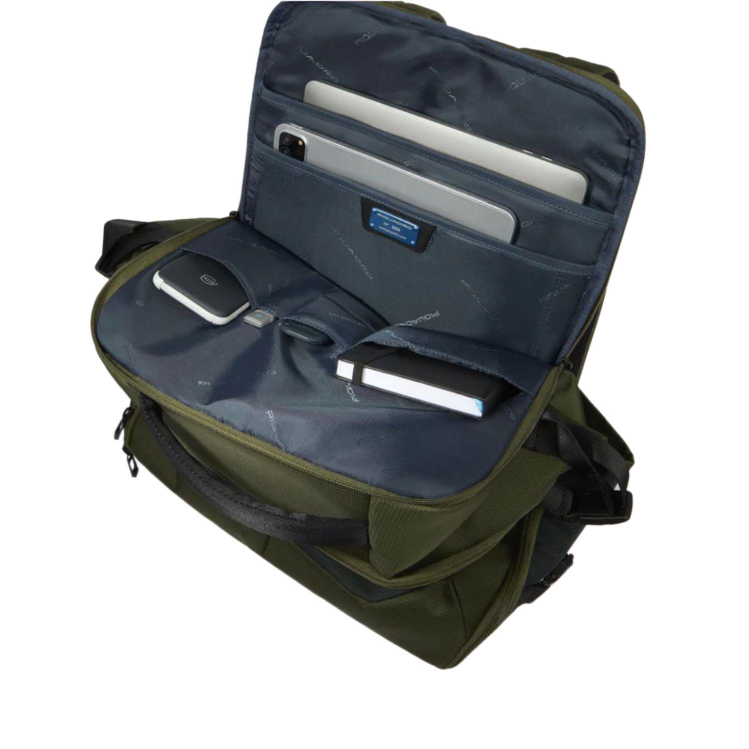 Piquadro - Zaino da viaggio con porta pc da 15,6, Verde