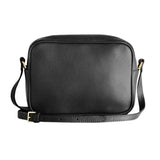 Borsa a tracolla in pelle martellata, Nero