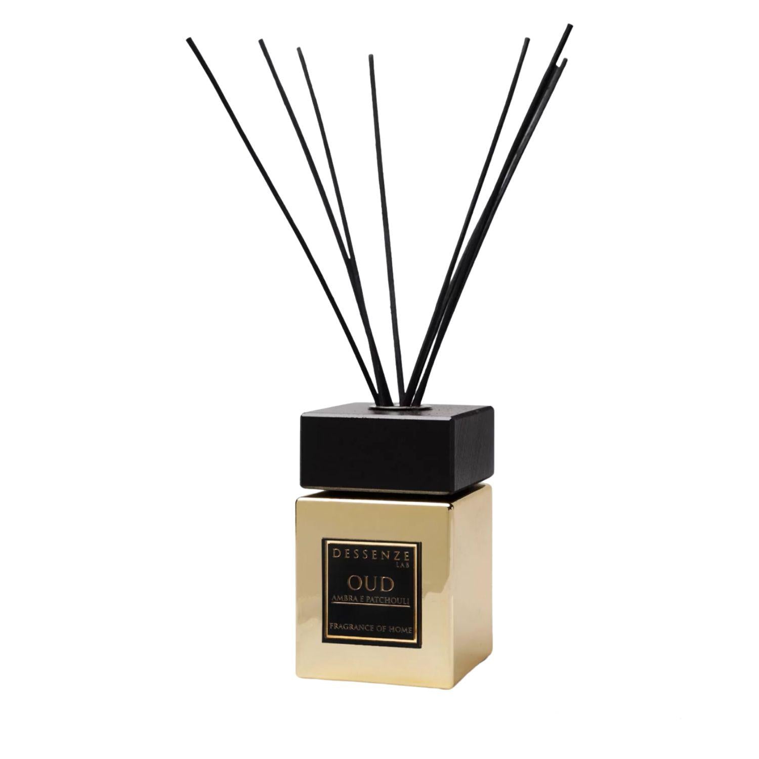 Dessenze Lab - 250 ml Profumatore naturale per Ambienti con bastoncini Ambra e Patchouly