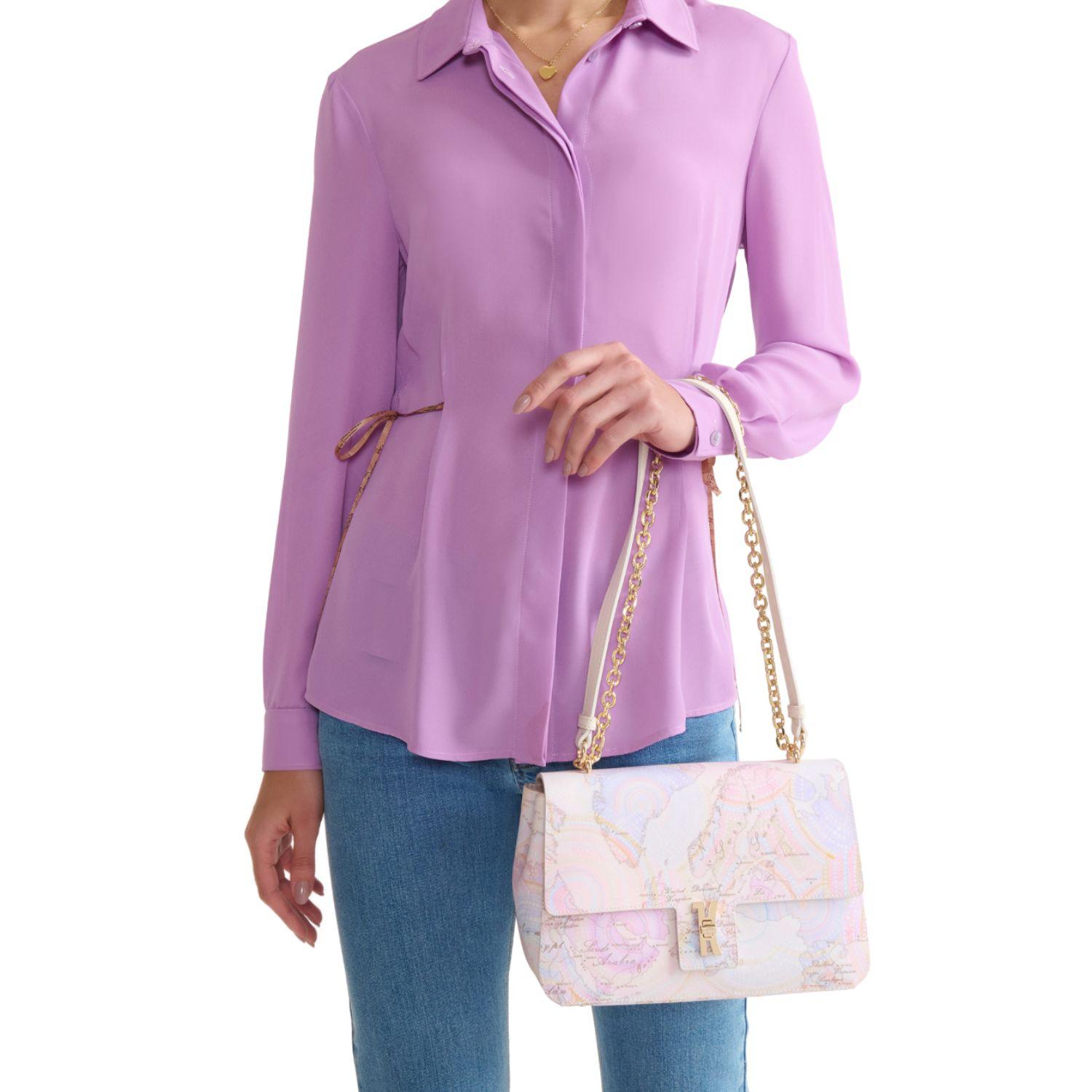 Alviero Martini - Bay Lock Bag tracolla stampa Geo Dots Art, Multicolor