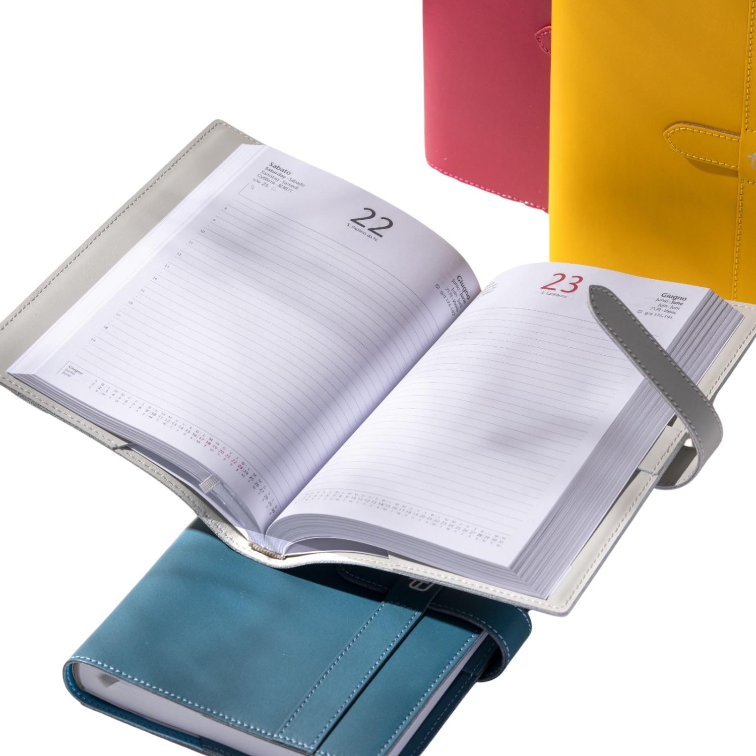 Intempo - Agenda Giornaliera in pelle con Laccio, Bianco