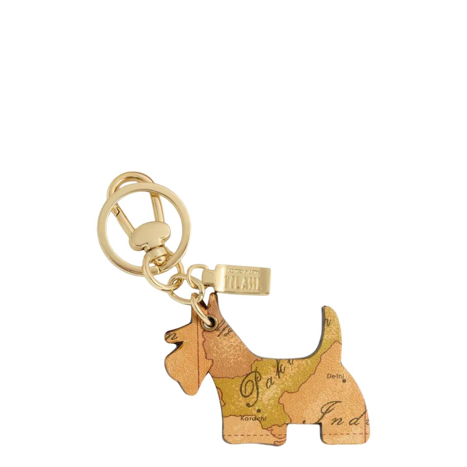 Alviero Martini - Portachiavi Scottish Terrier in pelle, Taupe