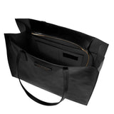 Shopper orizzontale Mirra con cerniera, Nera