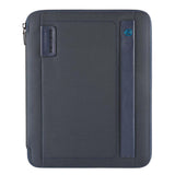 PIQUADRO - Portablocco Formato A4 in Tessuto e Pelle P16, Blu