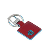 Piquadro - Portachiavi in Metallo e Pelle Quadrato Blue Square, Rosso