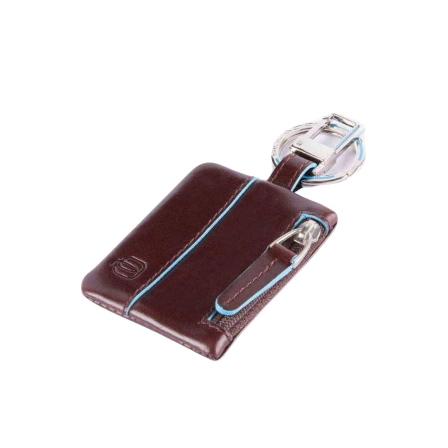 Piquadro - Portachiavi con Connequ Blue Square, Mogano