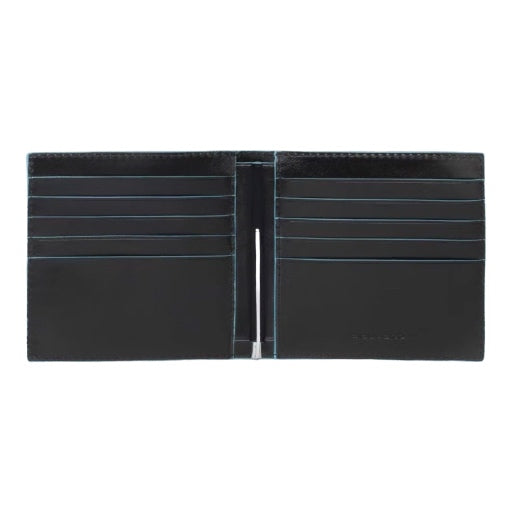 Piquadro - Portafoglio con molla porta banconote in pelle , Nero