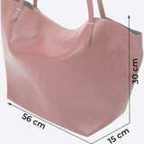 Patrizia Pepe - Borsa shopping Never Complete in pelle martellata, Rosso scuro