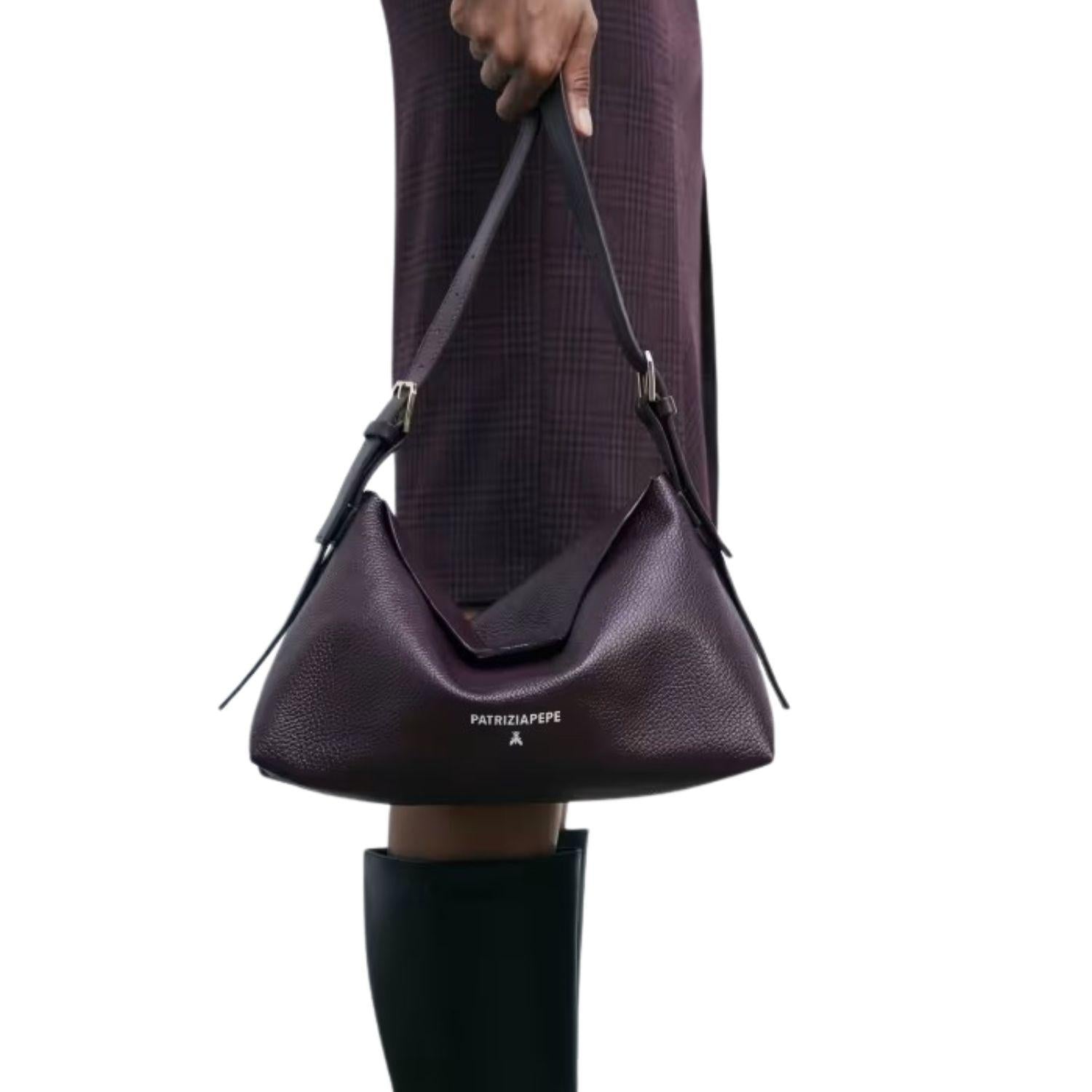 Borsa a tracolla Never Complete media in pelle, Viola