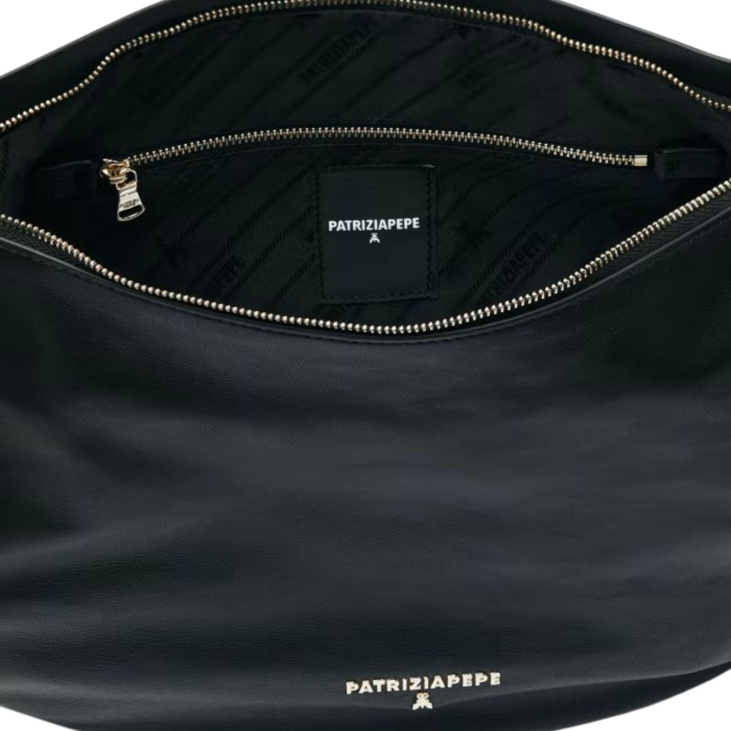 Patrizia Pepe - Borsa New Moon grande in pelle con tracolla, Nero