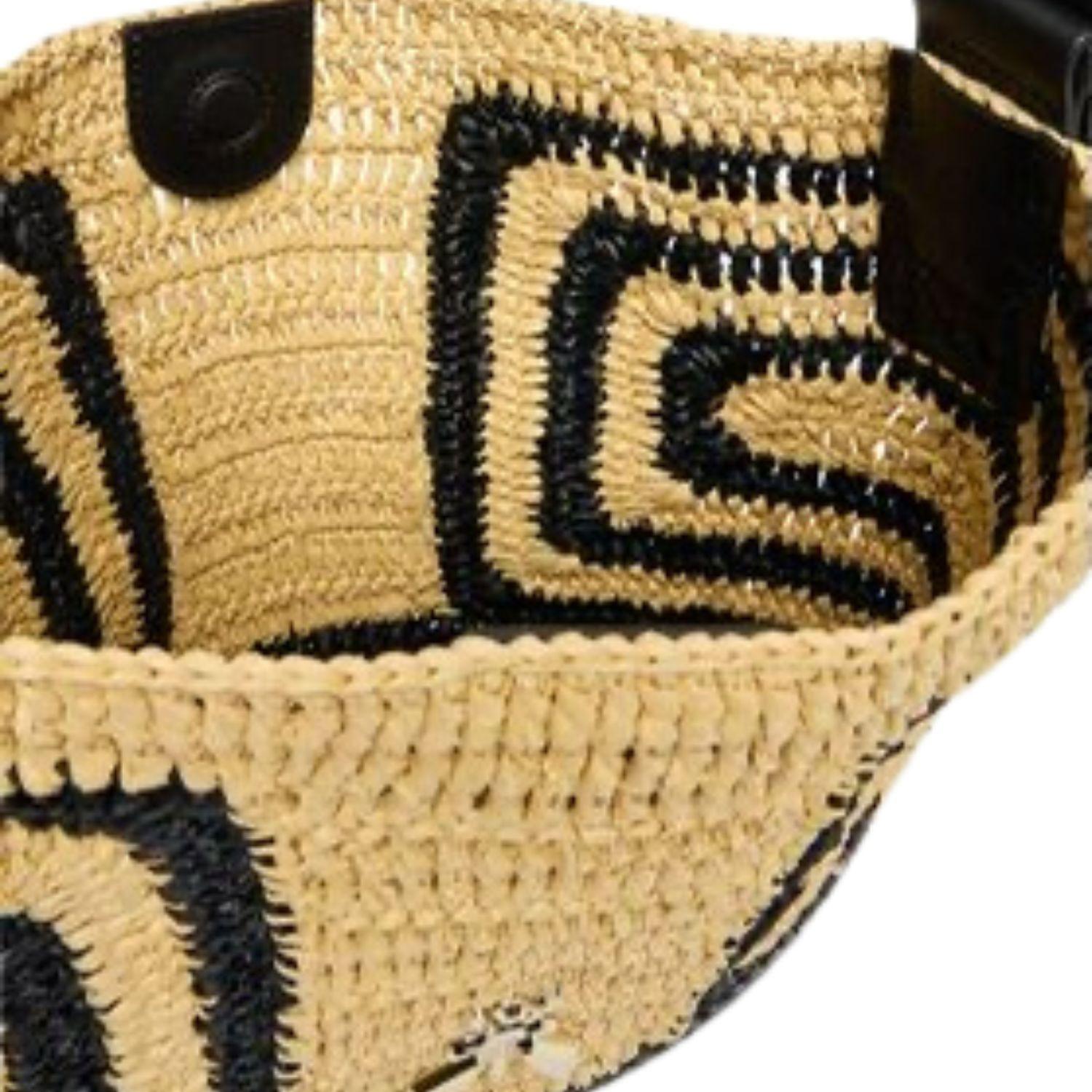 Patrizia Pepe - Hobo bag in rafia SS26, Beige e Nero