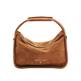 Patrizia Pepe - Borsa a spalla Contemporary Hobo piccola in suede, Cammello
