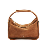 Patrizia Pepe - Borsa a spalla Contemporary Hobo piccola in suede, Cammello
