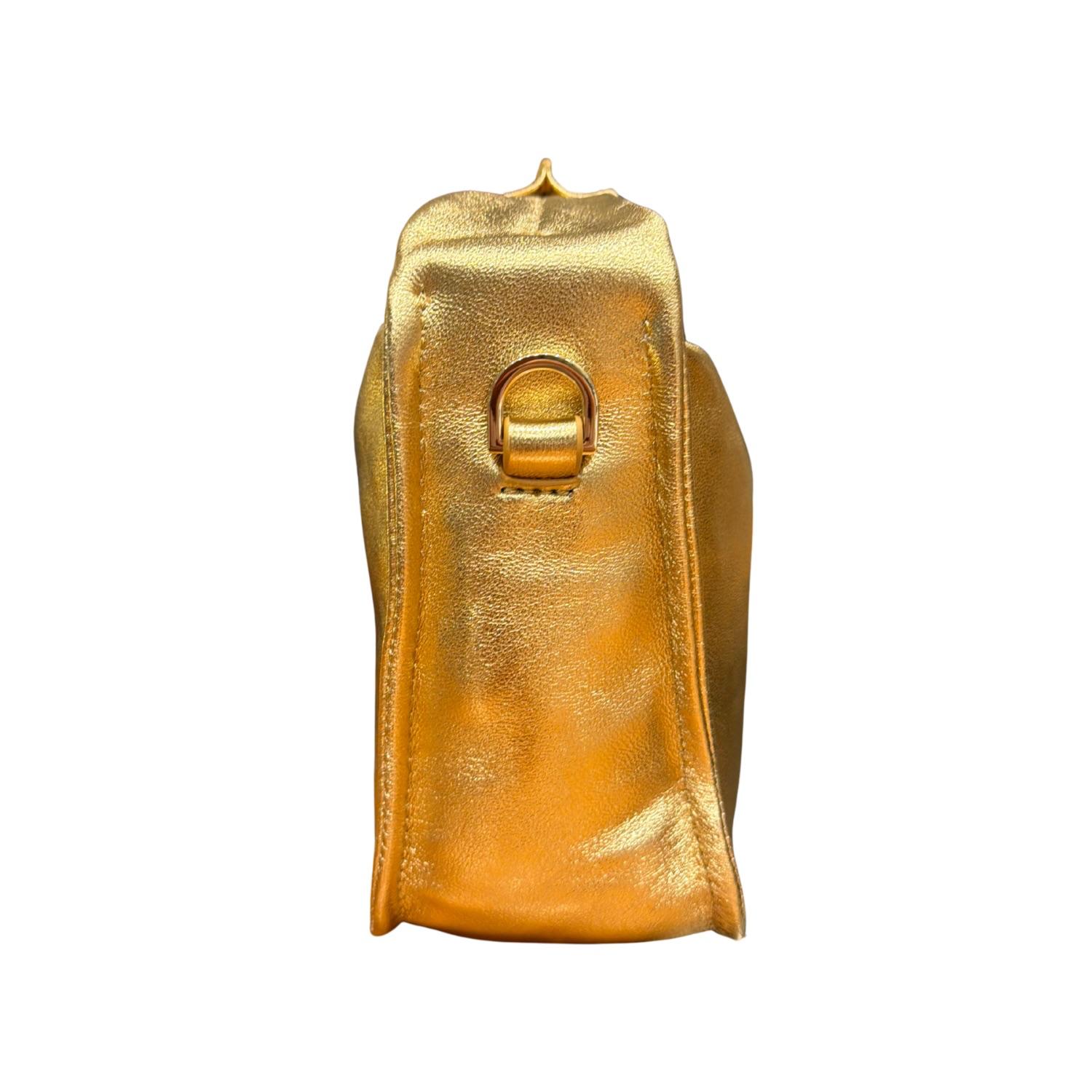 Patrizia Pepe - Pochette mano e tracolla in pelle, Oro