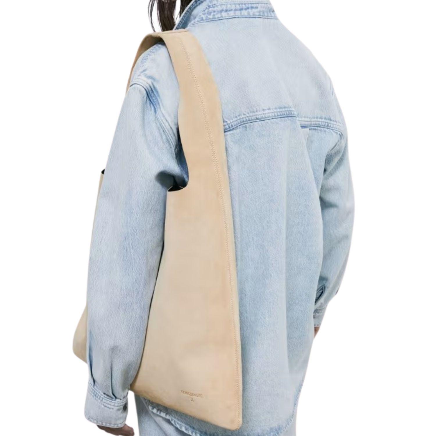 Patrizia Pepe - Borsa a sacca Urban City in suede, Cammello