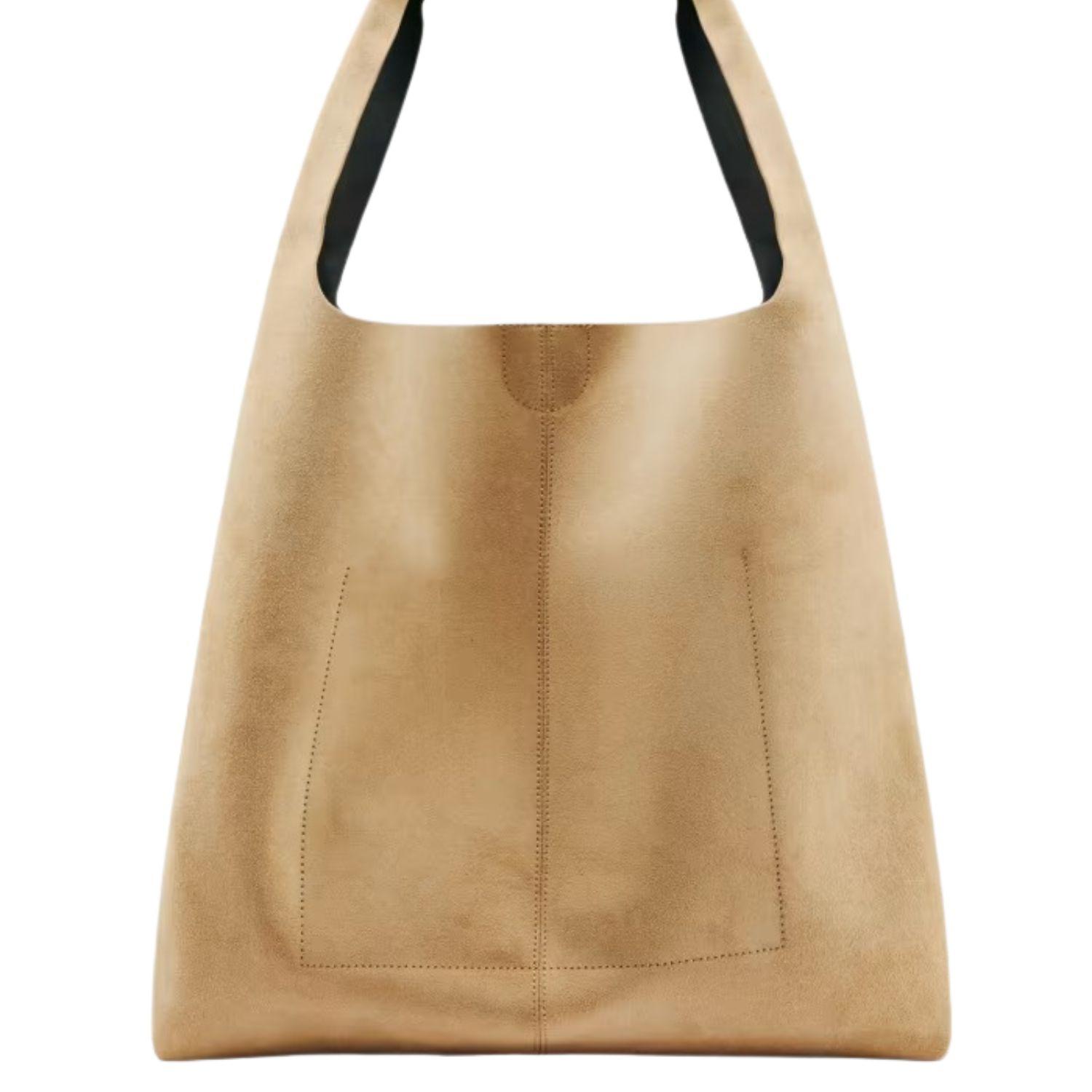 Patrizia Pepe - Borsa a sacca Urban City in suede, Cammello