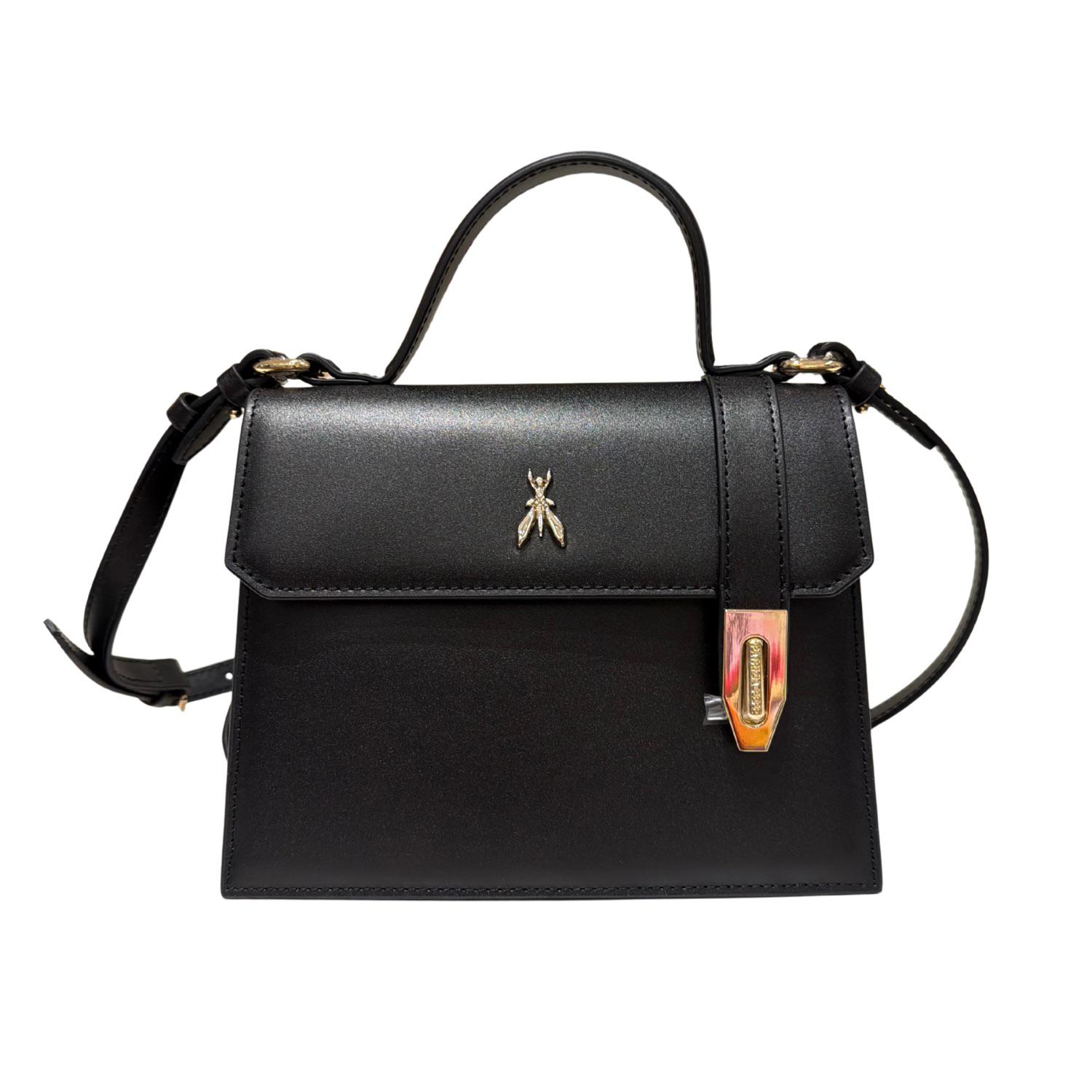 Patrizia Pepe - Borsa rigida Modern Utility in pelle, Nero