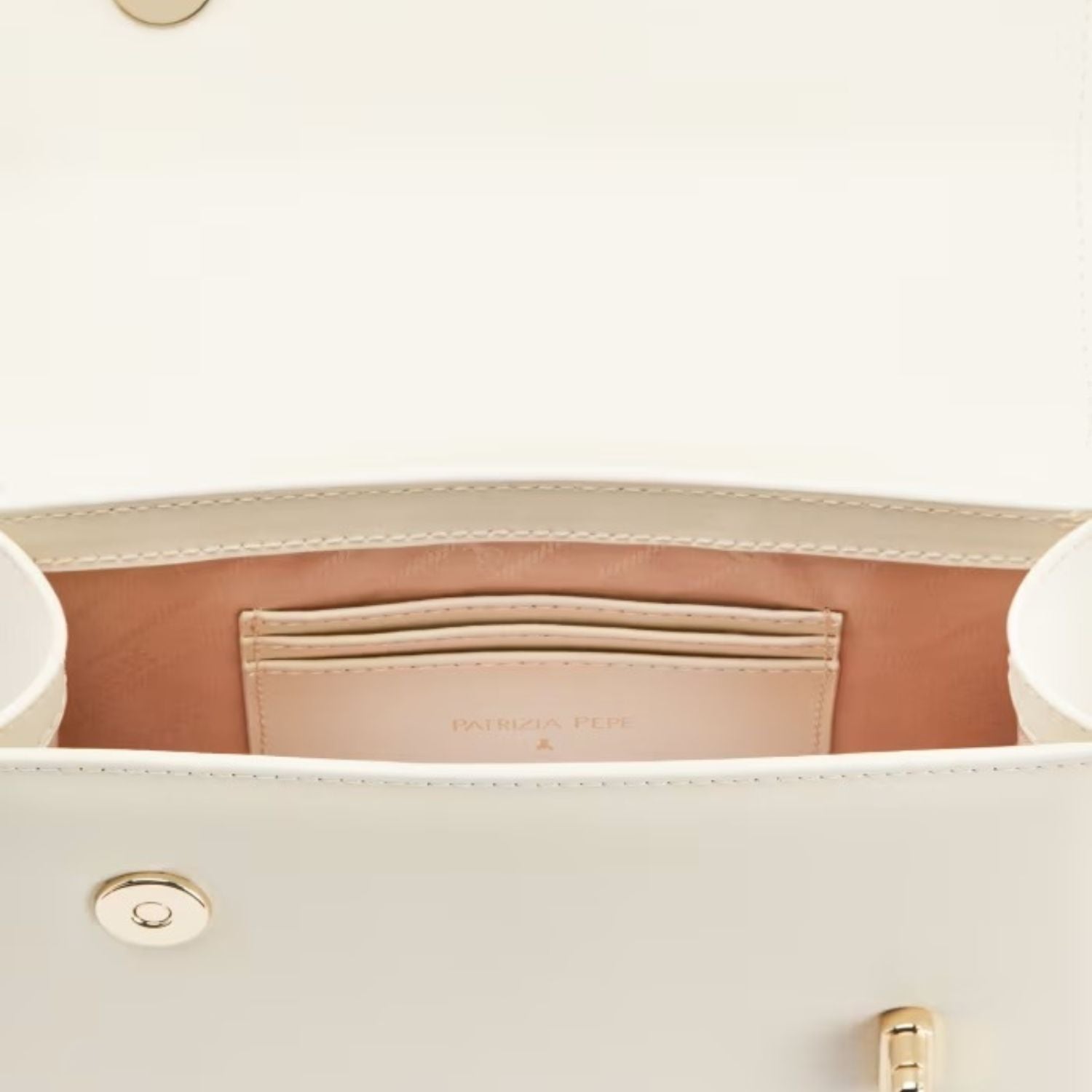 Patrizia Pepe - Borsa rigida Modern Utility in pelle, Bianco