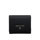 Patrizia Pepe - Portafoglio in pelle piccolo con bottone e portamonete, Nero