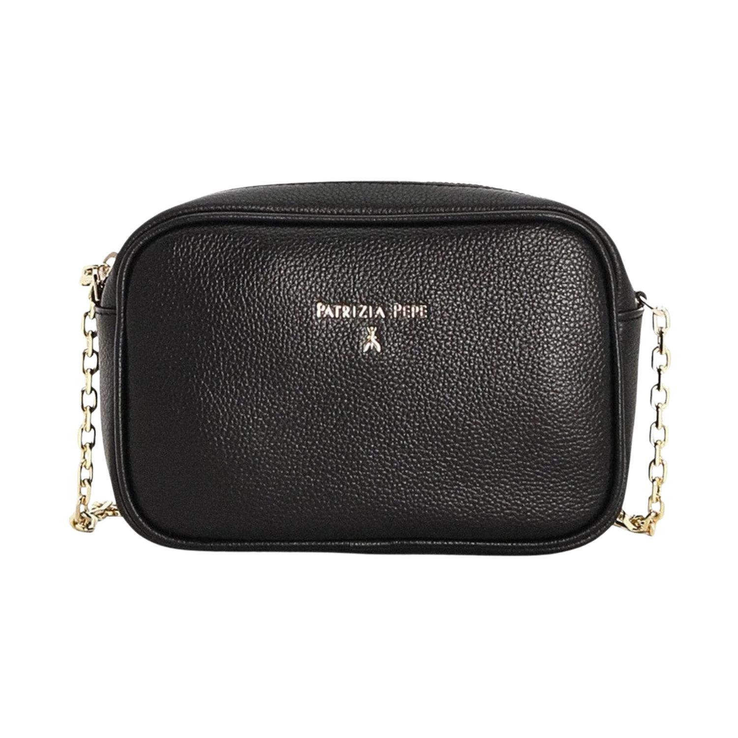 Patrizia Pepe - Tracollina mini in pelle martellata , Nero