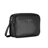 Borsa a tracolla in pelle martellata, Nero