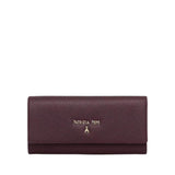 Patrizia Pepe - Portafoglio donna in pelle con bottone, Viola