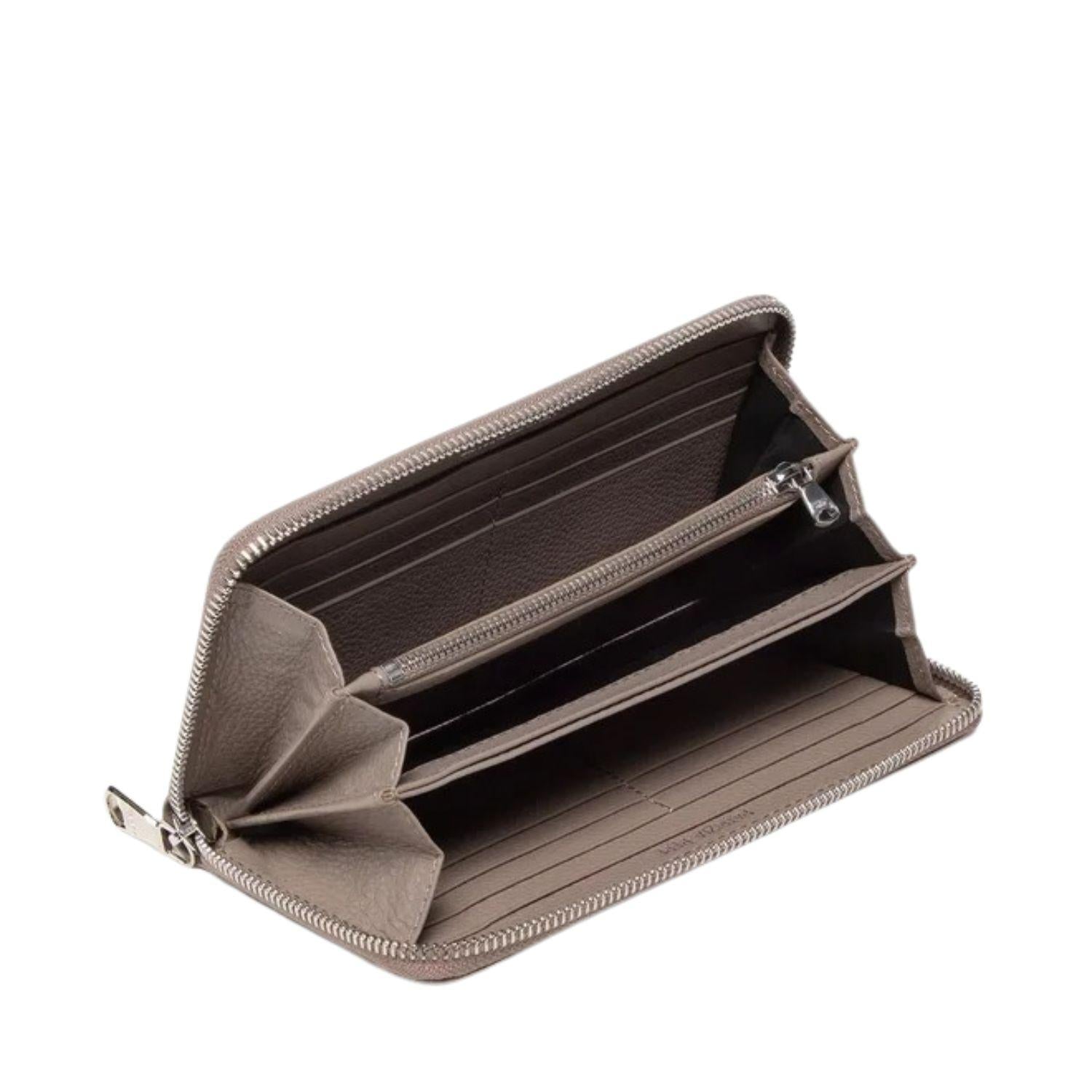 Patrizia Pepe - Portafoglio in pelle con cerniera, Grigio