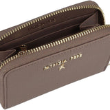 Patrizia Pepe - Portafoglio piccolo in pelle con cerniera, Grigio