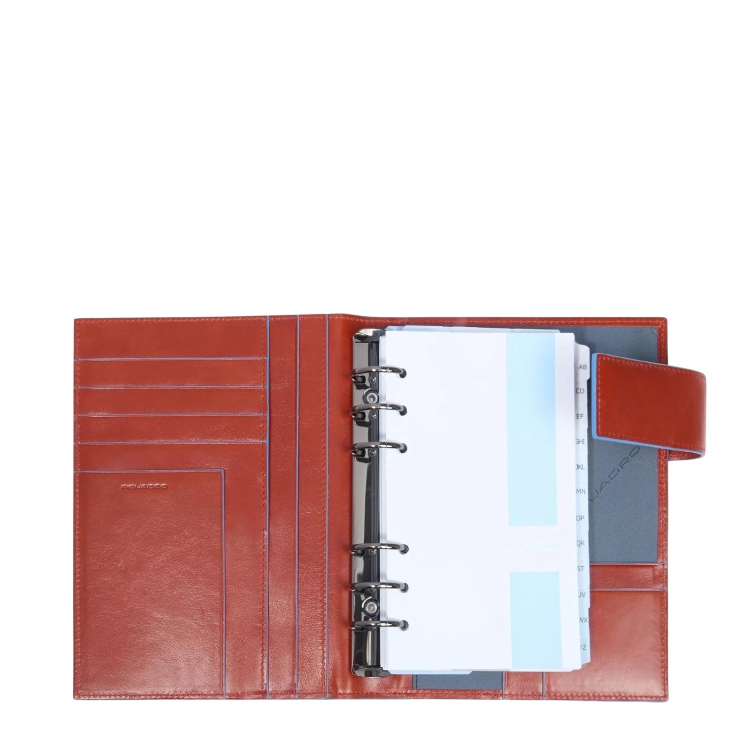 Piquadro - Agenda organizer in pelle Blue Square, Arancione