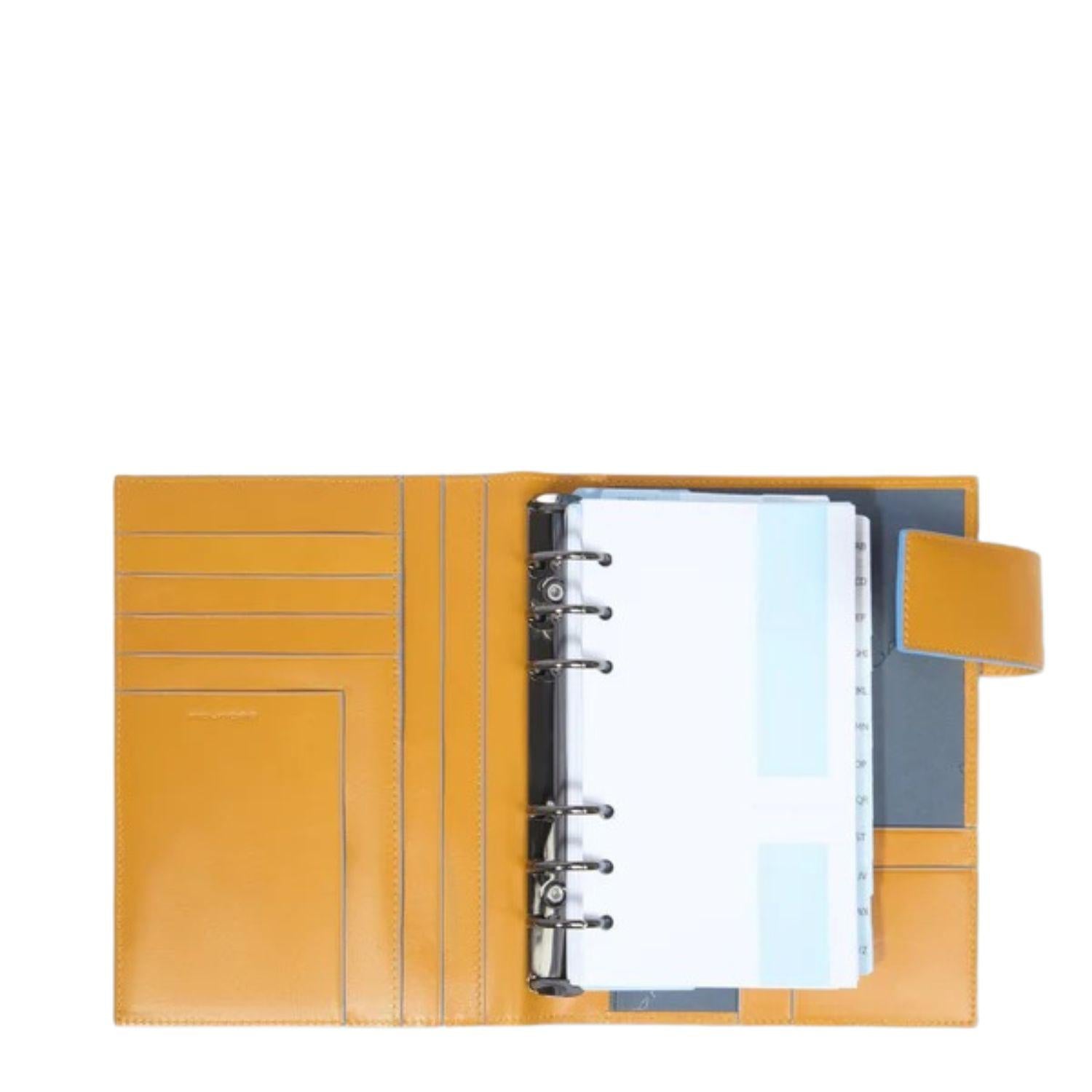 Piquadro - Agenda organizer in pelle Blue Square, Gialla